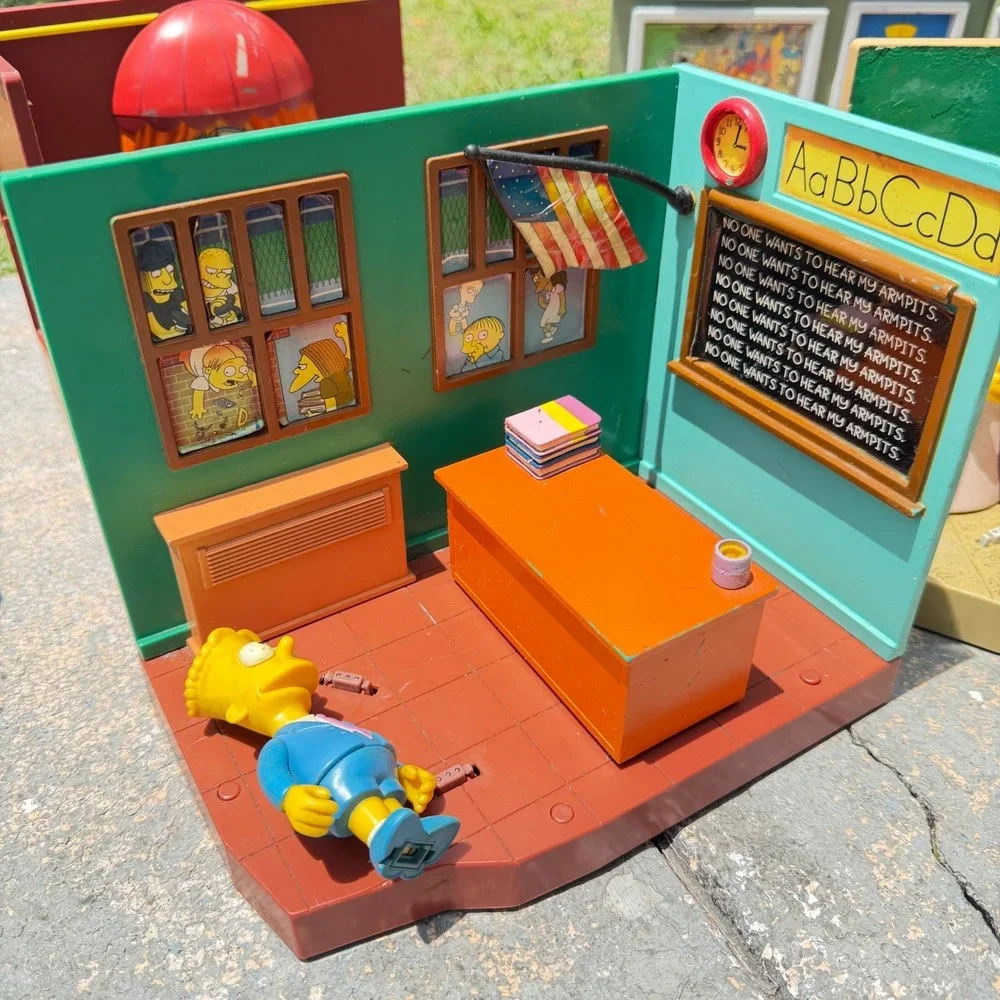 The Simpsons World of Springfield Playset Lot 6 Sets 2 Figures Playmates Vintage
